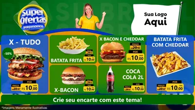 Modelo de TV para TV Horizontal com o tema Super Ofertas de Independência para Hamburgueria