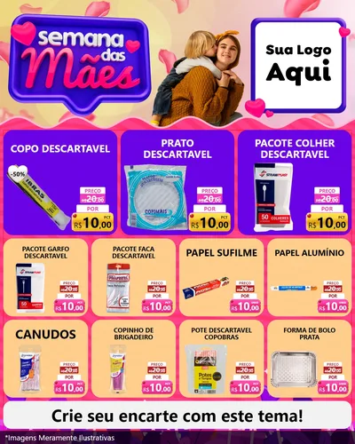 Modelo de Rede Social para Feed Instagram com o tema Semana das Mães para Embalagens