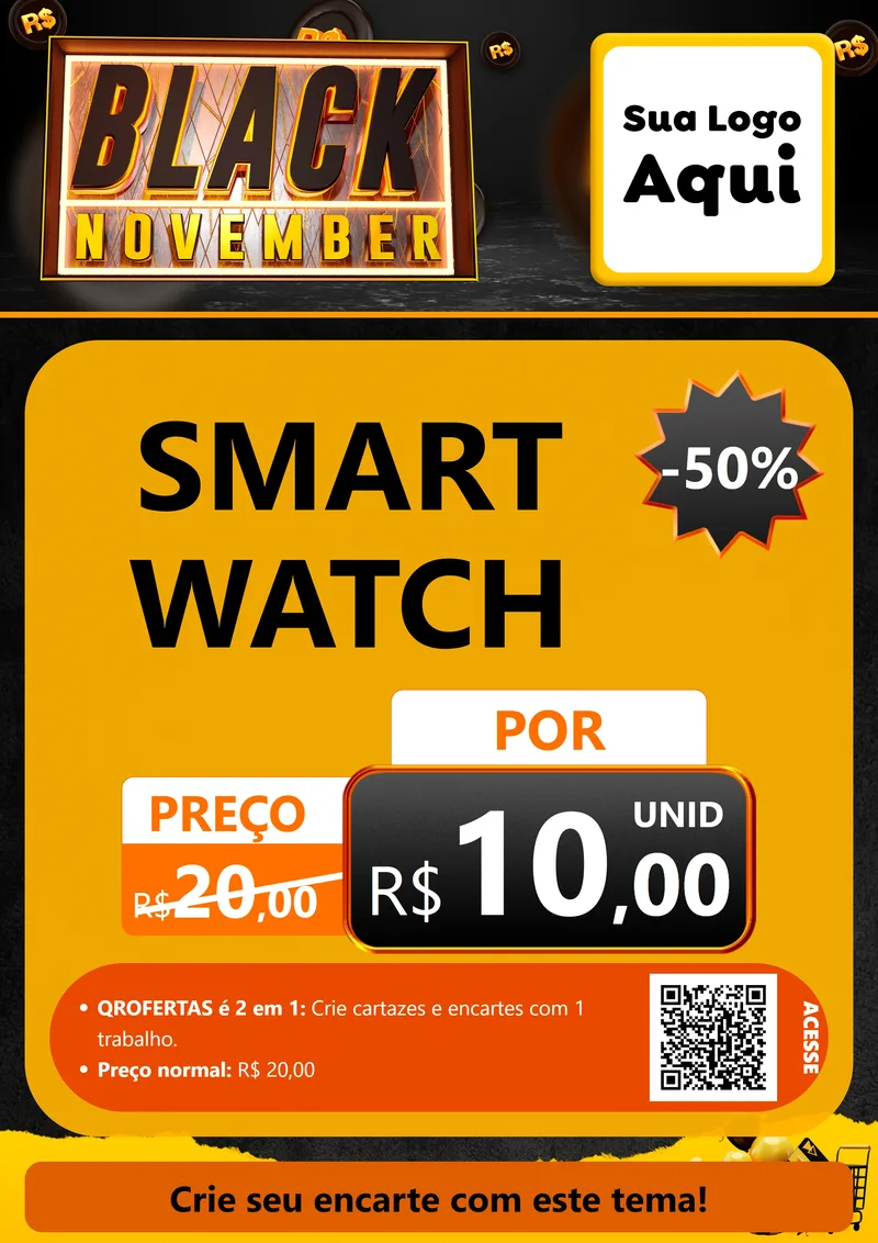 Modelo de Cartaz para Cartaz A4 Vertical com o tema Black November para Informática