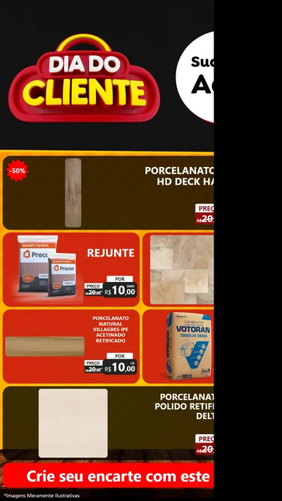 Modelo de TV para TV Vertical com o tema Dia do Cliente para Pisos e revestimentos