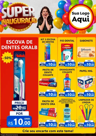 Modelo de Encarte para Encarte A4 Vertical com o tema Super Inauguração para Higiene Pessoal