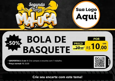 Modelo de Cartaz para Cartaz A4 Horizontal com o tema Segunda e Terça Maluca para Artigos Esportivos