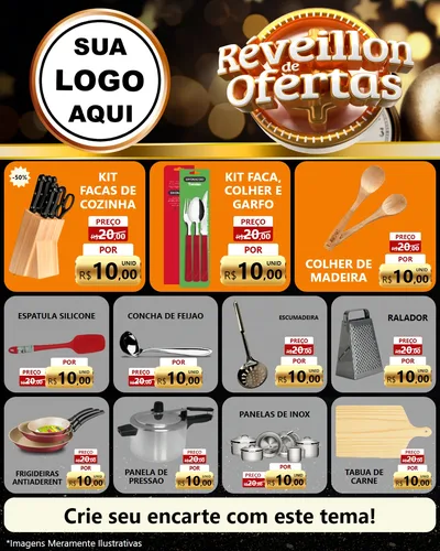Modelo de Rede Social para Feed Instagram com o tema Réveillon de Ofertas para Utilidades Domésticas