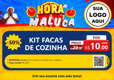 Modelo de Cartaz para Cartaz A4 Horizontal com o tema Hora Maluca para Utilidades Domésticas