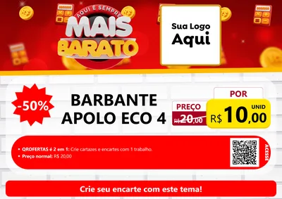 Modelo de Cartaz para Cartaz A4 Horizontal com o tema Mais Barato para Armarinho e Aviamentos