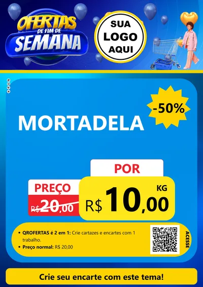 Modelo de Cartaz para Cartaz A4 Vertical com o tema Ofertas de Fim de Semana para Frios e Laticínios