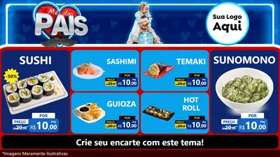 Modelo de TV para TV Horizontal com o tema Mês Dos Pais para Comida japonesa