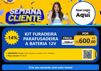 Modelo de Cartaz para Cartaz A4 Horizontal com o tema Semana do Cliente para Maquinas e Ferramentas