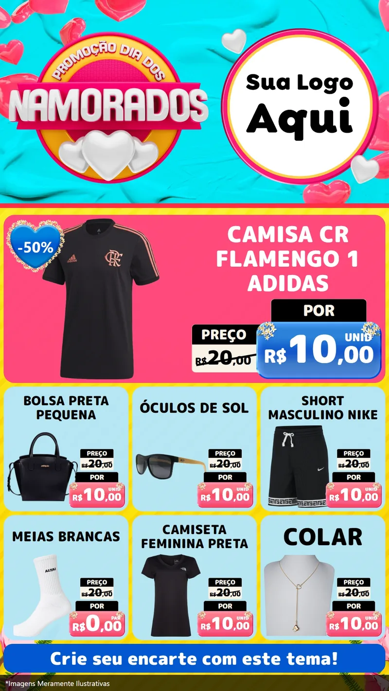 Modelo de Rede Social para Stories com o tema Promoção Dia dos Namorados para Roupas e acessórios