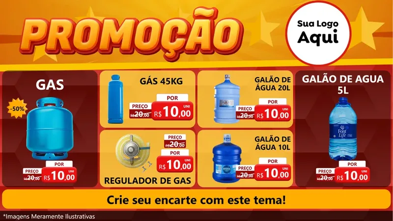 Modelo de TV para TV Horizontal com o tema Promoção para Água e gás