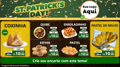 Modelo de TV para TV Horizontal com o tema St Patriks Day para Salgadaria