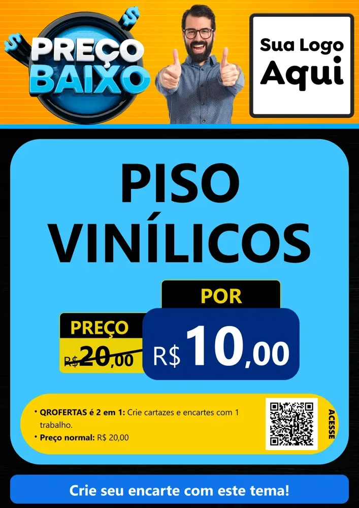 Modelo de Cartaz para Cartaz A4 Vertical com o tema Preço Baixo para Material para Construção