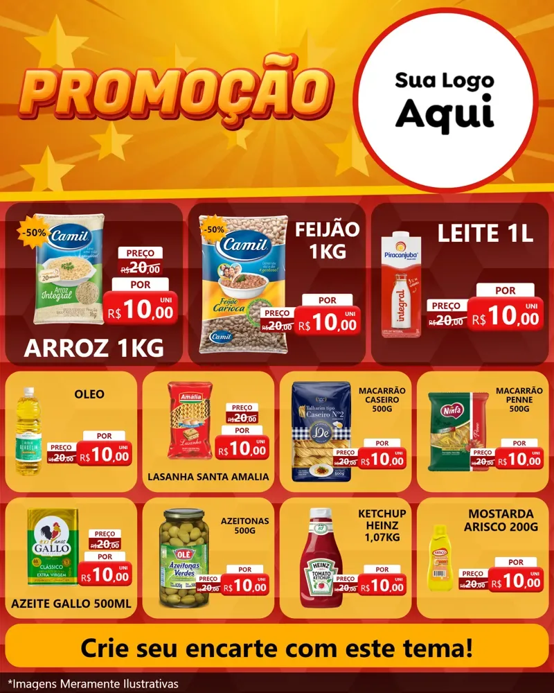 Modelo de Rede Social para Feed Instagram com o tema Promoção para Supermercado