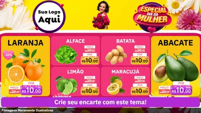 Modelo de TV para TV Horizontal com o tema Especial Dia da Mulher para Hortifrúti