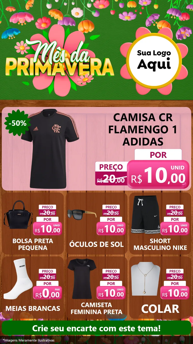 Modelo de Rede Social para Stories com o tema Mês da Primavera para Roupas e acessórios