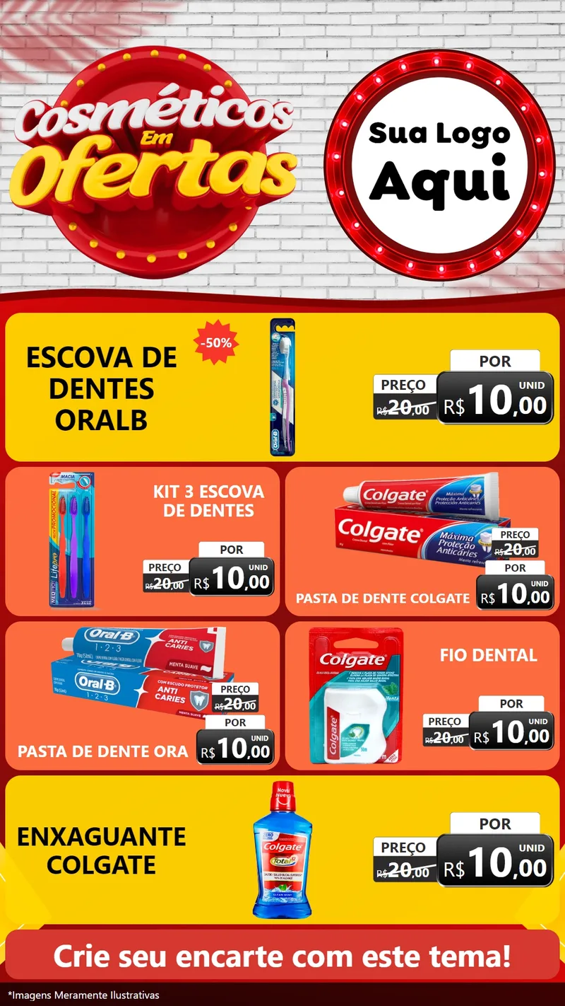 Modelo de TV para TV Vertical com o tema Cosméticos em Ofertas para Higiene Pessoal