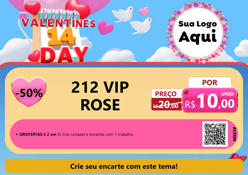 Modelo de Cartaz para Cartaz A4 Horizontal com o tema Valentine's Day para Perfumes