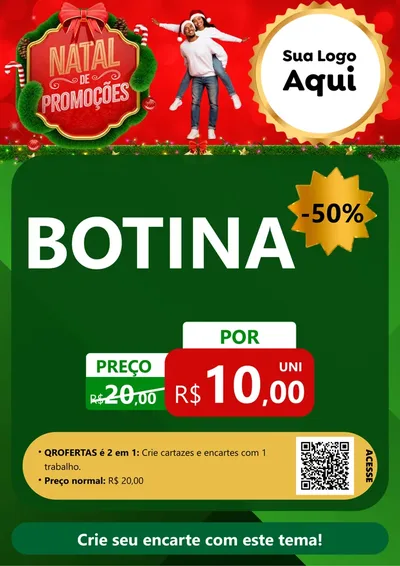 Modelo de Cartaz para Cartaz A4 Vertical com o tema Natal de Promoções para Agropecuária