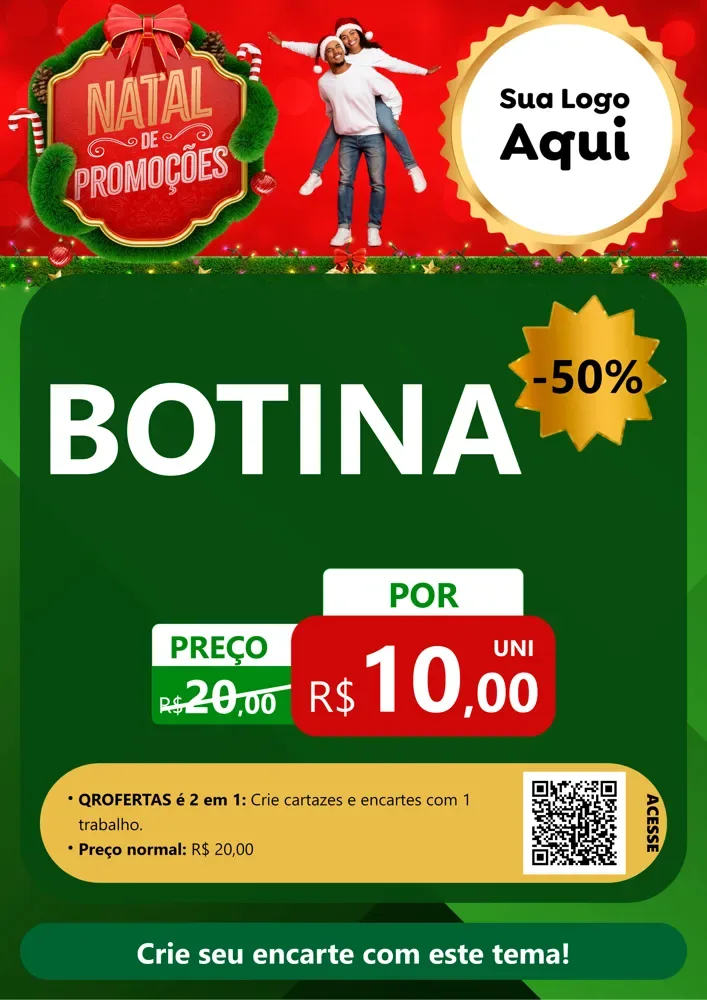 Modelo de Cartaz para Cartaz A4 Vertical com o tema Natal de Promoções para Agropecuária