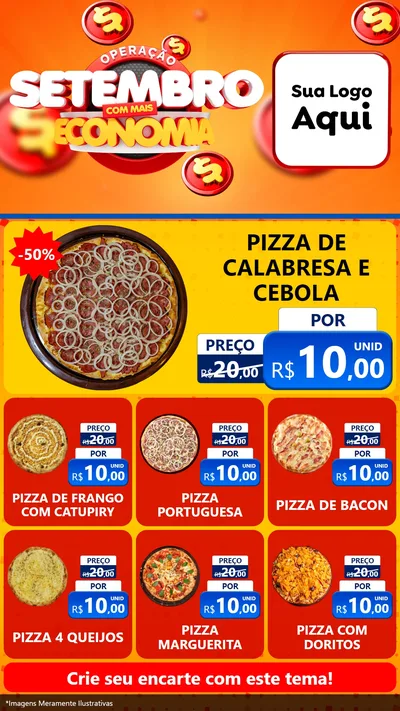 Modelo de Rede Social para Stories com o tema Operação Setembro Com Muita Economia para Pizzaria