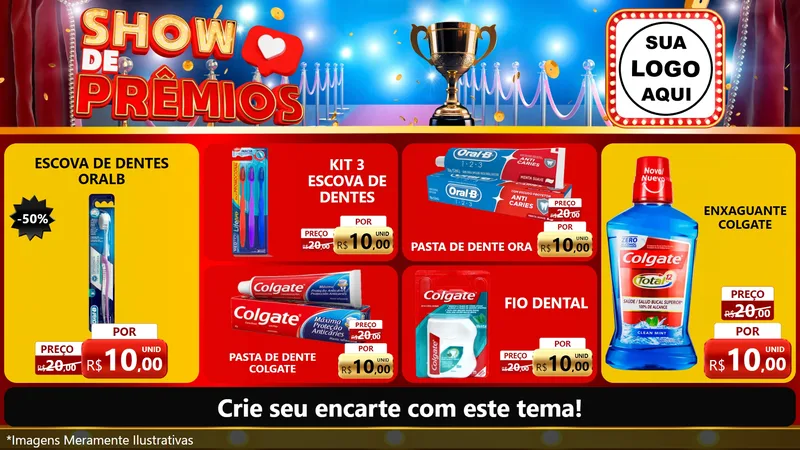 Modelo de TV para TV Horizontal com o tema Show de Prêmios para Higiene Pessoal