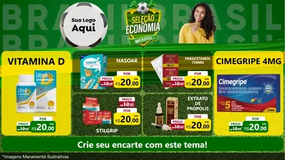 Modelo de TV para TV Horizontal com o tema Seleção de Economia - Copa para Farmácia