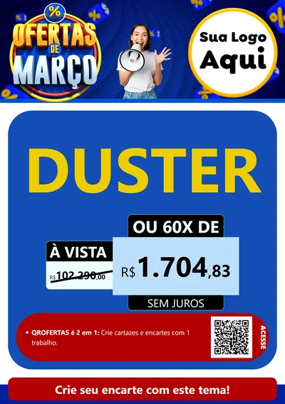 Modelo de Cartaz para Cartaz A4 Vertical com o tema Ofertas de Março para Concessionaria de Carros