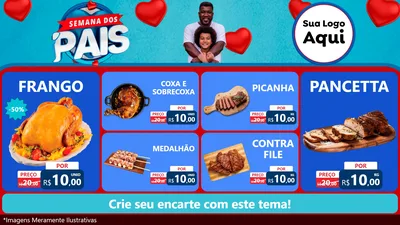 Modelo de TV para TV Horizontal com o tema Semana Dos Pais para Assados
