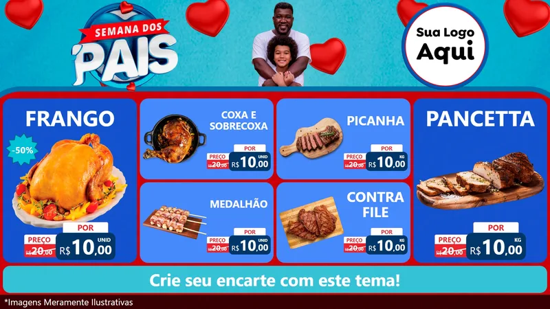 Modelo de TV para TV Horizontal com o tema Semana Dos Pais para Assados