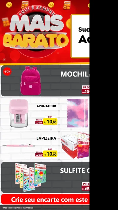Modelo de TV para TV Vertical com o tema Mais Barato para Papelaria