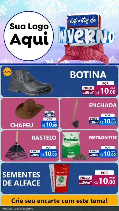 Modelo de TV para TV Vertical com o tema Ofertas de Inverno para Agropecuária