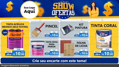 Modelo de TV para TV Horizontal com o tema Show de Ofertas para Tintas e Ferramentas