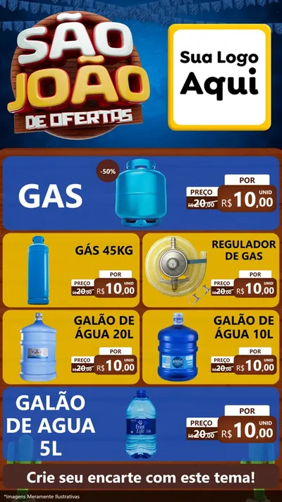 Modelo de TV para TV Vertical com o tema São João Ofertas Imbatíveis! - Junina para Água e gás
