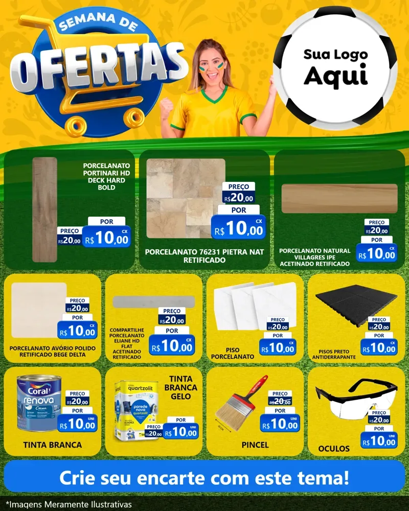 Modelo de Rede Social para Feed Instagram com o tema Semana de Ofertas - Copa para Pisos e revestimentos