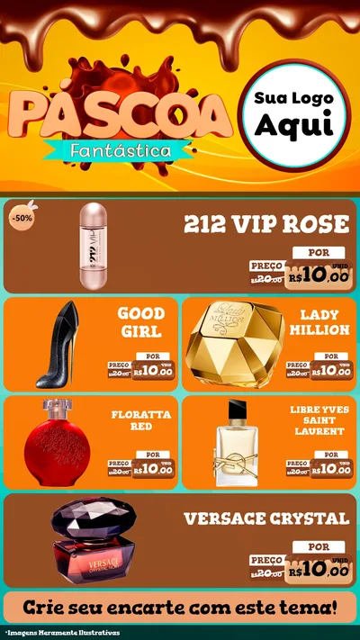 Modelo de TV para TV Vertical com o tema Páscoa Fantástica para Perfumes