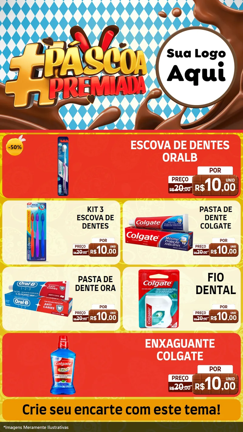 Modelo de TV para TV Vertical com o tema Páscoa Premiada para Higiene Pessoal