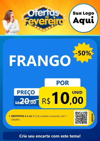 Modelo de Cartaz para Cartaz A4 Vertical com o tema Ofertas de Fevereiro para Assados