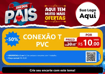 Modelo de Cartaz para Cartaz A4 Horizontal com o tema Dia dos Pais para Tubos e conexões
