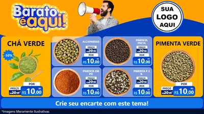 Modelo de TV para TV Horizontal com o tema Barato é aqui para Produtos Naturais