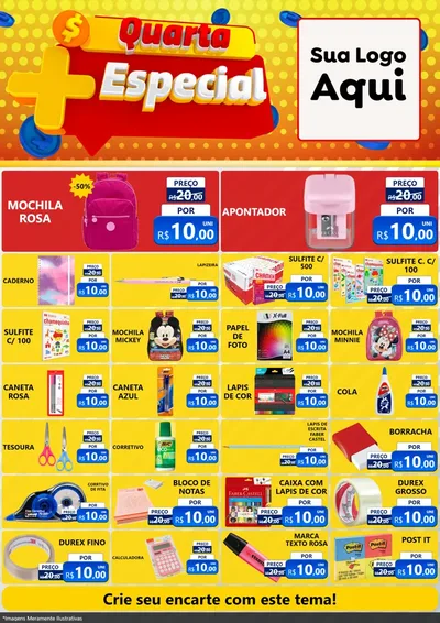 Modelo de Encarte para Encarte A4 Vertical com o tema Quarta Mais Especial para Papelaria