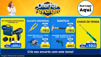 Modelo de TV para TV Horizontal com o tema Ofertas de Fevereiro para Maquinas e Ferramentas