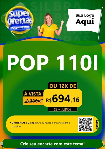 Modelo de Cartaz para Cartaz A4 Vertical com o tema Super Ofertas de Independência para Concessionaria de Motos