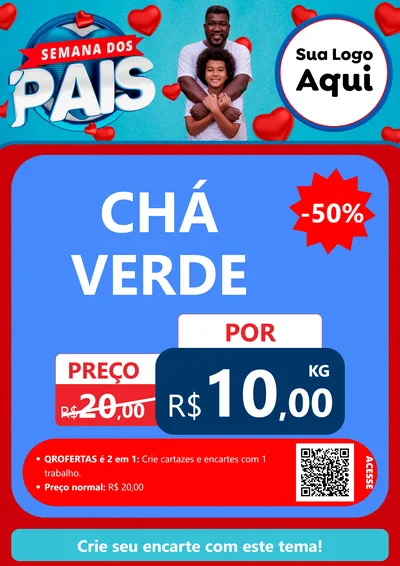 Modelo de Cartaz para Cartaz A4 Vertical com o tema Semana Dos Pais para Produtos Naturais