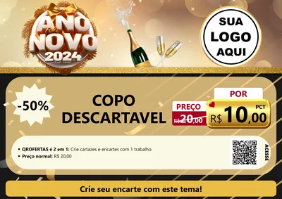 Modelo de Cartaz para Cartaz A4 Horizontal com o tema Feliz Ano Novo 2027 para Embalagens