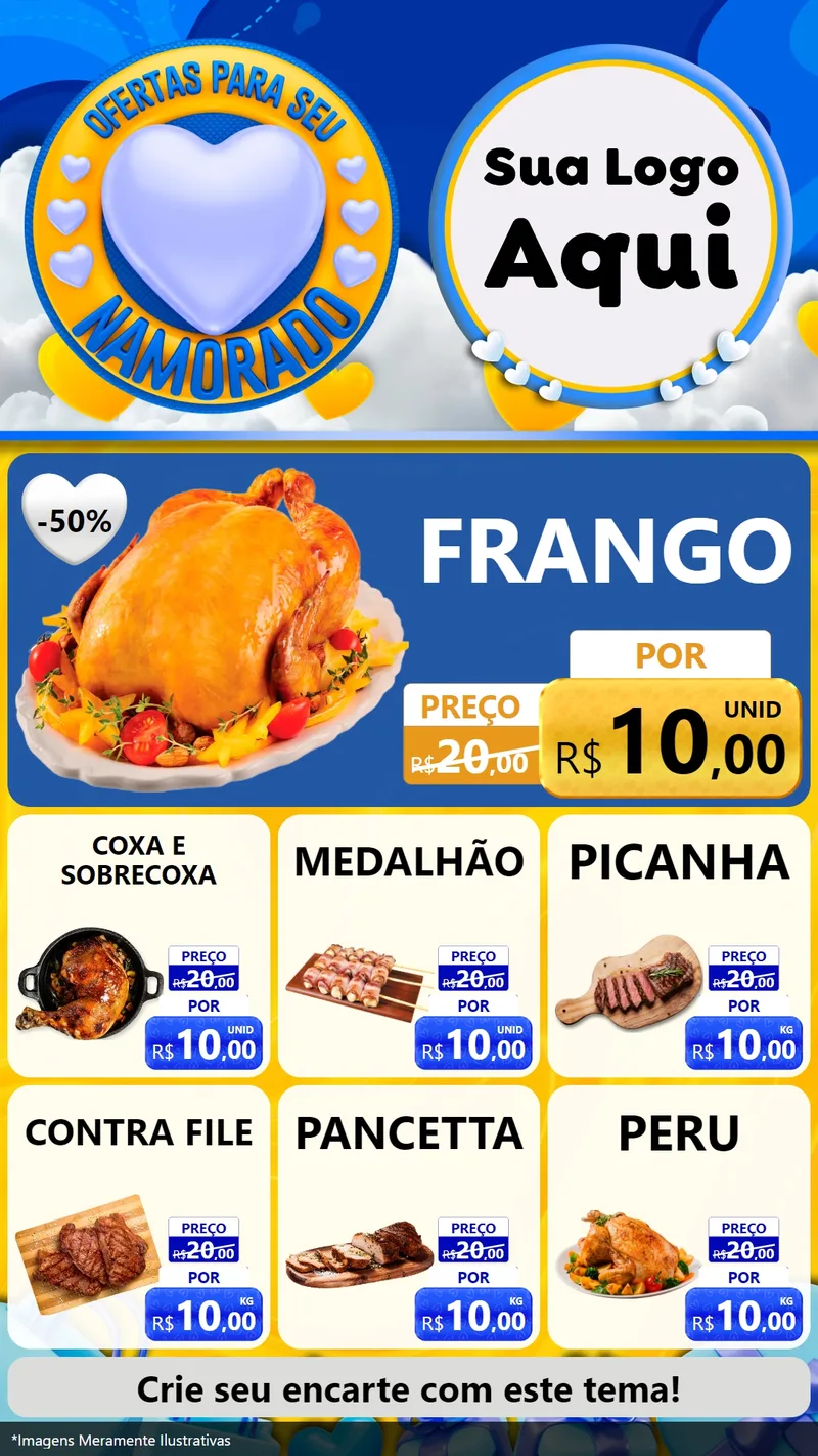 Modelo de Rede Social para Stories com o tema Ofertas Para Seu Namorado para Assados