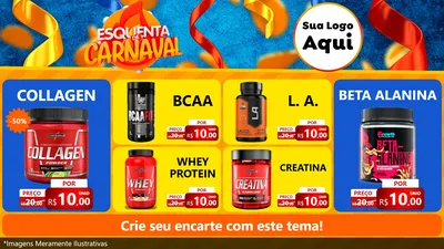 Modelo de TV para TV Horizontal com o tema Esquenta de Carnaval para Suplementos alimentares