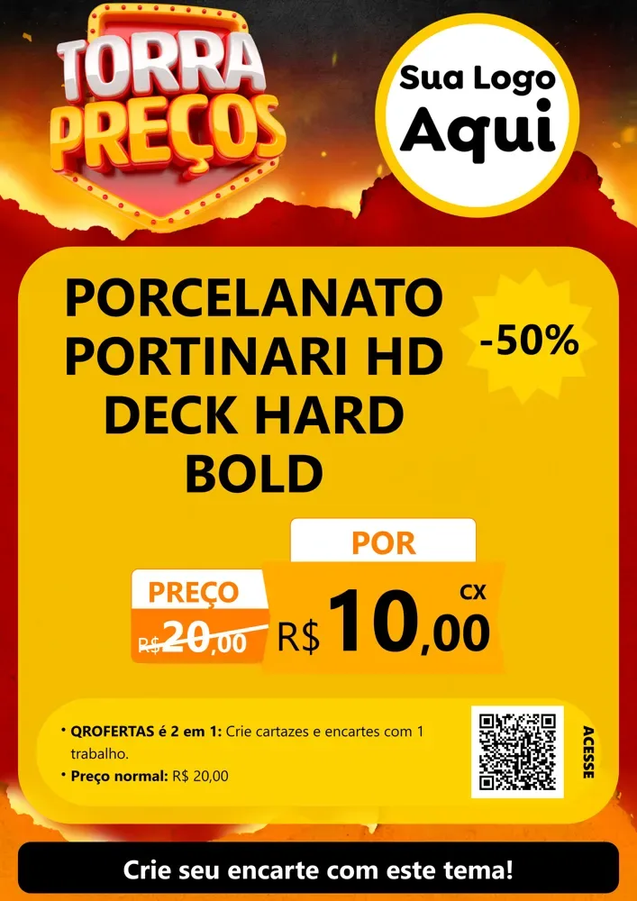 Modelo de Cartaz para Cartaz A4 Vertical com o tema Torra Preços para Pisos e revestimentos