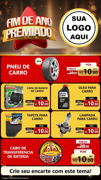 Modelo de TV para TV Vertical com o tema Fim de Ano Premiado para Auto peças