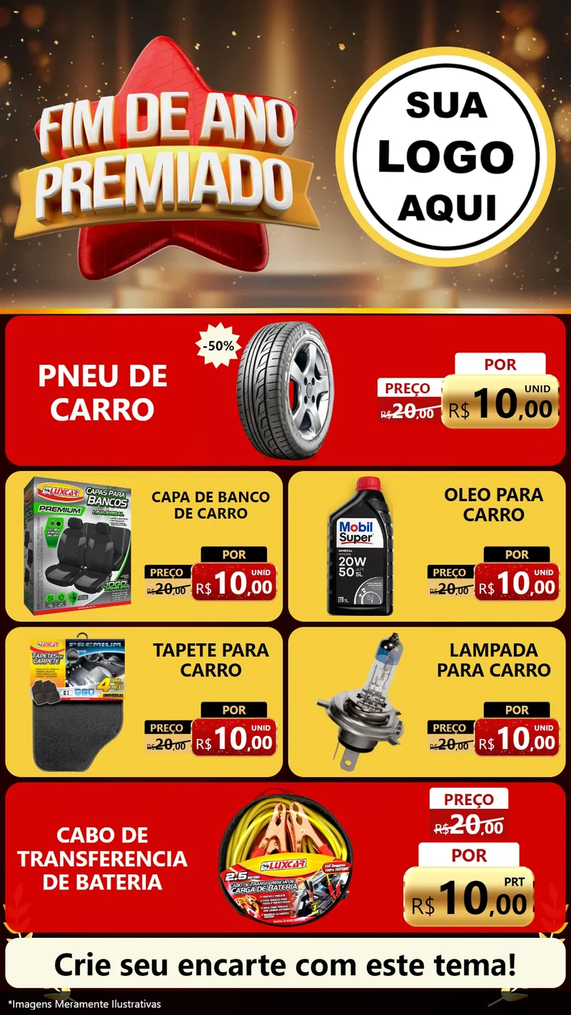 Modelo de TV para TV Vertical com o tema Fim de Ano Premiado para Auto peças