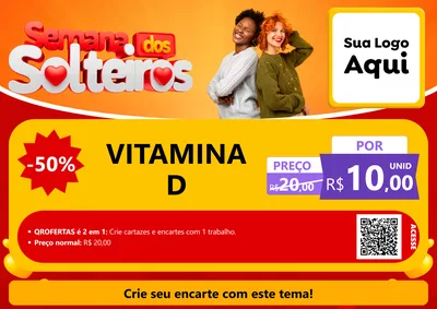 Modelo de Cartaz para Cartaz A4 Horizontal com o tema Semana dos Solteiros para Farmácia